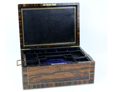 Rosewood and brass inlaid jewellery box by Edwards, 21 Kings Street, Bloomsbury, London, 36cm x 36cm x 17cm.   Outer case: To