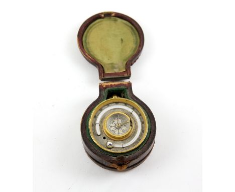 Benetfink &amp; Co, Cheapside London, gentleman's combination pocket barometer, thermometer and compass, leather case..   
