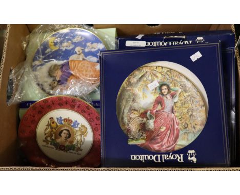 Box of collectors plates to include; Royal Doulton, Staffordshire commemorative plate, Kaiser West German porcelain etc. (B.P