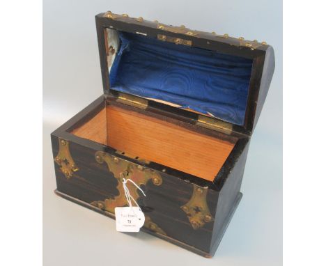 19th Century Coromandel and brass mounted gothic revival design tea caddy.(B.P. 21% + VAT) 
