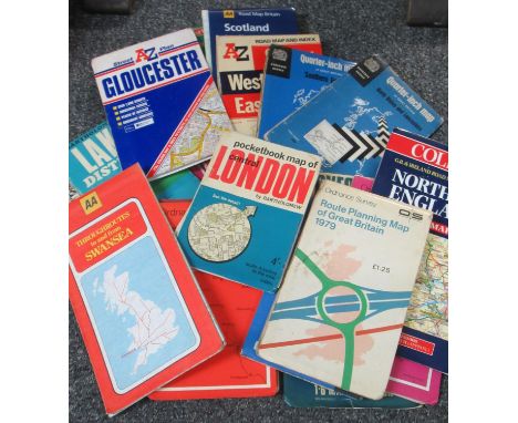 Box of maps to include: Ordnance Survey, AA, A-Z, pocket map of Central London, Collins etc. (B.P. 21% + VAT) 