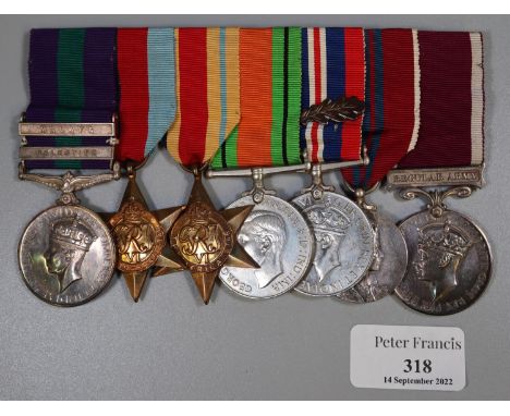 British Second World War and later medal group to include; 1939-45 Star, Africa Star, 1939-45 War medal with oak leaf, 1939-4