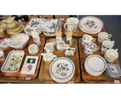 Five trays of Portmeirion pottery 'The Botanic Garden' design items by Susan Williams-Ellis to include; dinner plates, measur