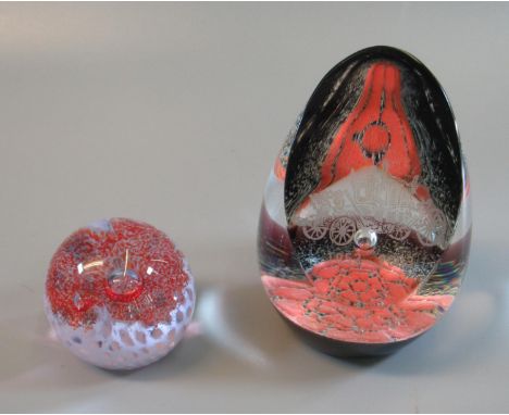 Two Caithness boxed glass paperweights, 'Lacemaker' and 'Coronation Coach'. (2) (B.P. 21% + VAT)