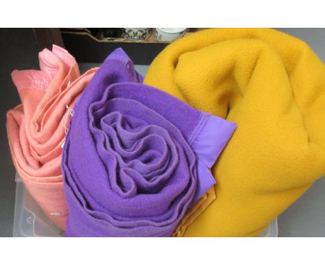 Three vintage coloured blankets; two woollen. (3)(B.P. 21% + VAT) 