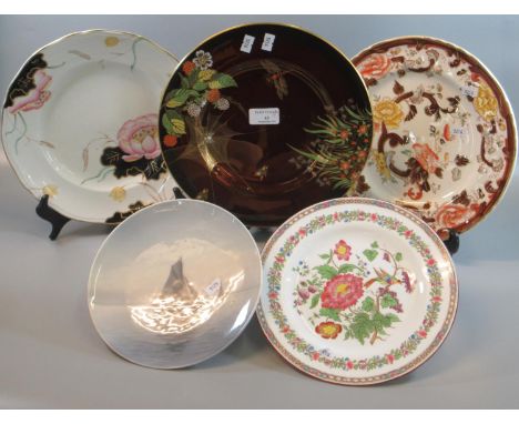 Collection of cabinet and other plates to include: Carlton Ware Rouge Royale 'cobweb' design plate, Mason's 'Brown Velvet', R