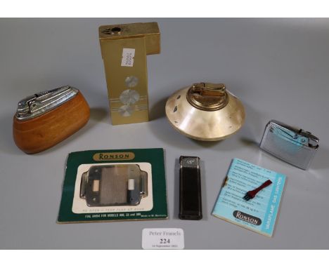 Tin box of vintage lighters to include Ronson, Colibri, Maruman Thunder 7 etc. (B.P. 21% + VAT) 