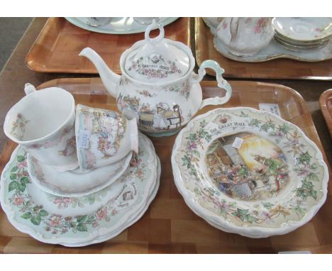 Tray of Royal Doulton 'Brambley Hedge' items to include: teacups and saucers, teapot, collectors plates etc. (B.P. 21% + VAT)