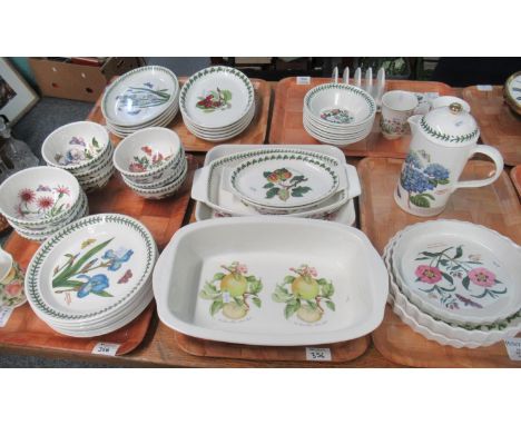 Five trays of Portmeirion pottery 'the Botanic Garden' and other design items to include; flan dishes, large casserole, vario