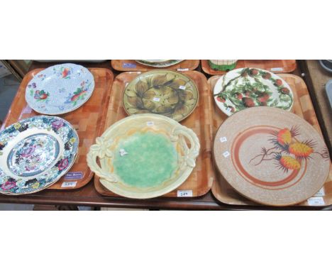 Collection of plates and bowls, Art Deco styles, art pottery, two Wood & Son 'Verona' design plates etc. (B.P. 21% + VAT) 