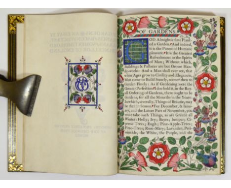 Bacon, Francis. Of Gardens, An Essay by Francis Bacon, Visct. St. Albans, some Lord Chancellor of England, UNIQUE COPY, with 