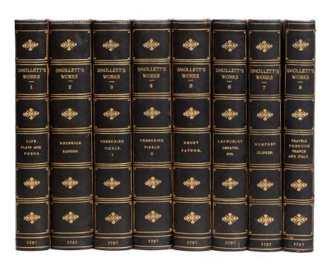 Smollett, Tobias. The Works, 8 volumes, engraved portrait frontispiece, some light spotting and browning, contemporary straig