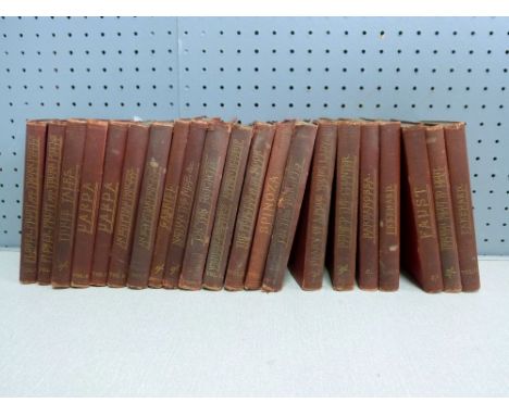 Twenty-one Bernard Tauchnitz editions bound in uniform red cloth, pub. Sampson Low, Marston, Searle & Rivington, all possibly