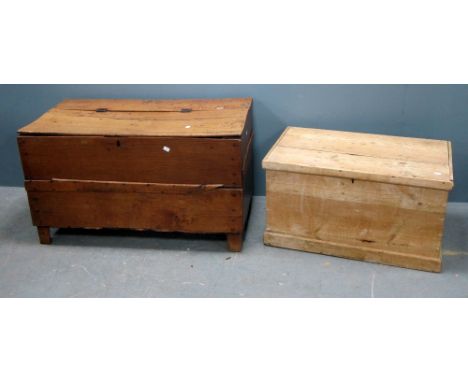 Pine trunk and a country made new wood trunk 