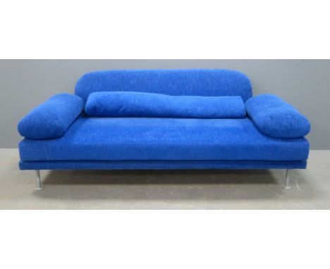 Designers Guild blue upholstered settee Overall condition good some light wear