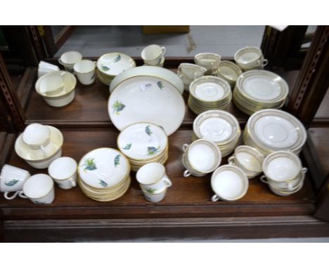 Quantity of gilt burnished Crown Staffordshire cabinet cups and saucers and an 1840's botanical decorated tea set - Pattern 2