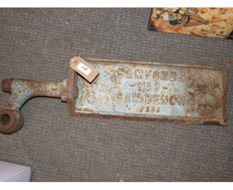 VINTAGE CAST IRON BAMFORDS NO 3 SAW BENCH 7336 PLATE
