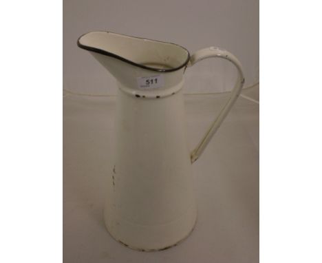 WHITE ENAMEL JUG 38 CM 
