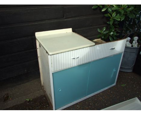 RETRO METAL KITCHEN UNIT &amp; ENAMEL SINK ( BOTH A/F)