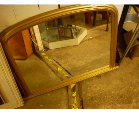 GILT FRAMED OVER MANTLE MIRROR (90 X 74 CM) 