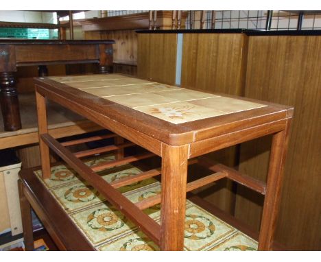 TILE TOP COFFEE TABLE WITH SHELF BELOW 