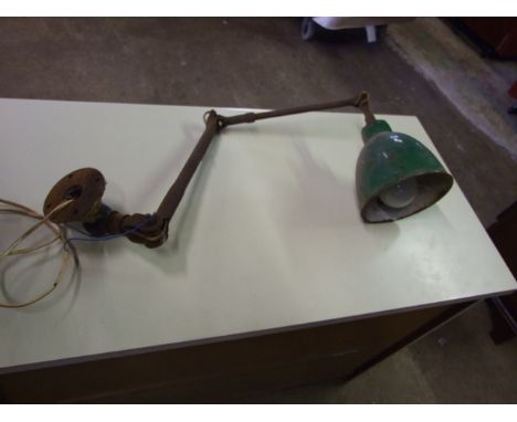 RETRO INDUSTRIAL "REVO" GREEN ENAMEL SHADE ANGLE POISE LIGHT