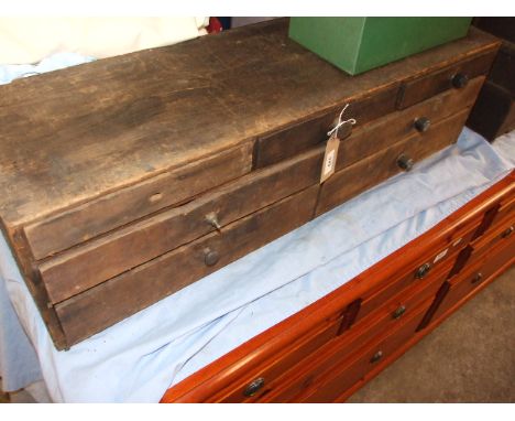VINTAGE 7 DRAWER WOODEN TOOL BOX 