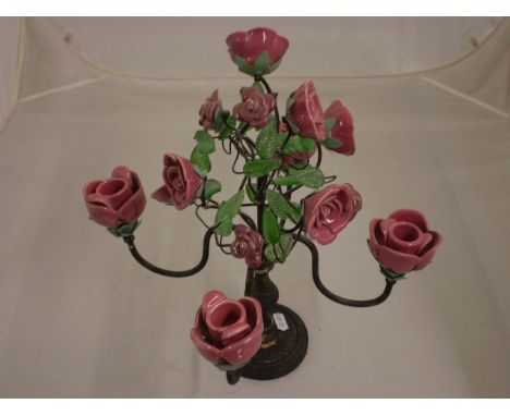 ROSE EFFECT CANDELABRA (39 CM)