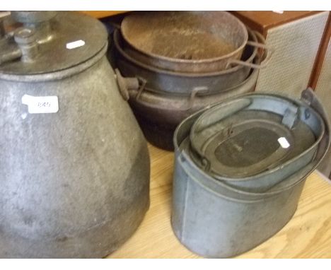 VINTAGE PRESSURE POT, PAN, SEPARATOR ETC.. 