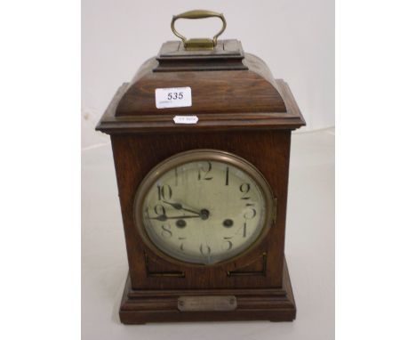 MANTLE CLOCK WITH KEY, WITH PRESENTATION PLAQUE 1914 