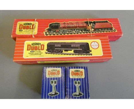 Hornby Dublo BR City of London, BR Co-Bo diesel locomotive and two coloured light signals, all items boxed, good to excellent