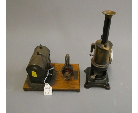 Mersey Model Company steam engine and small German made Doll vertical oscillating steam engine, both items have age wear, fai