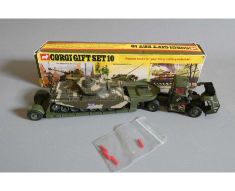 Corgi Gift Set No 10 Tank transporter and centurion tank, box fair, models good+ (Est. plus 24% buyer's premium inc. VAT)