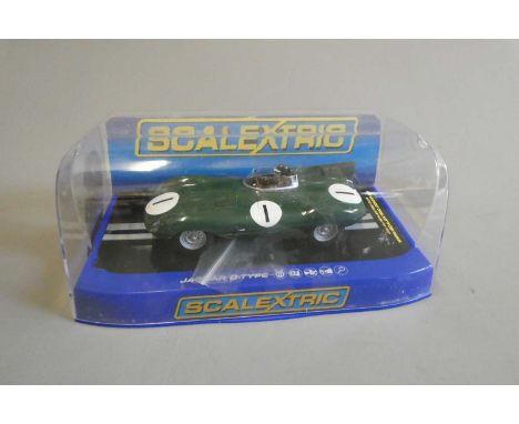 Scalextric late issue D type Jaguar, boxed, excellent/mint (Est. plus 24% buyer's premium inc. VAT)