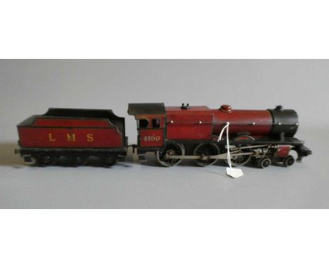 Bassett-Lowke clockwork LMS Royal Scot locomotive finished in red, some ageing and minor scratches to paint finish, fair (Est