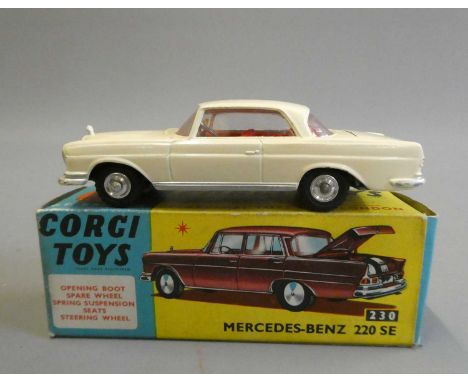 Corgi 230 Mercedes Benz 220 SE finished in cream with red interior, boxed, excellent (Est. plus 24% buyer's premium inc. VAT)