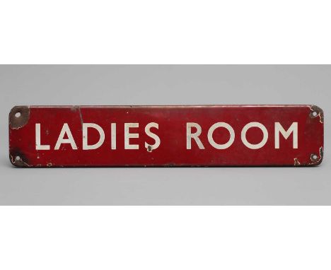 Ladies Room, enamel LMR railway sign, 18 1/8" x 3 5/8" (Est. plus 24% buyer's premium inc. VAT)Condition Report: Generally go