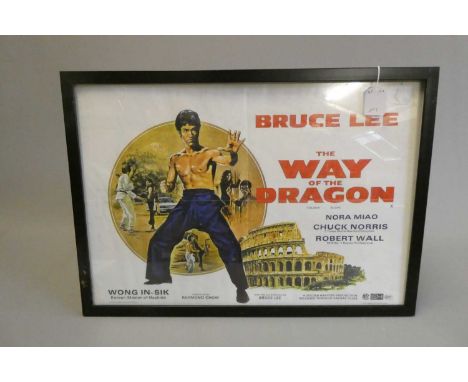 Bruce Lee "The Way of the Dragon" film poster, framed, 22 3/4" x 15 3/4"` (Est. plus 24% buyer's premium inc. VAT)Condition R