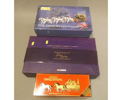 Britains The Irish State Coach, boxed, excellent, Corgi Silver Jubilee Presentation Set with coach, figures and horses, boxed