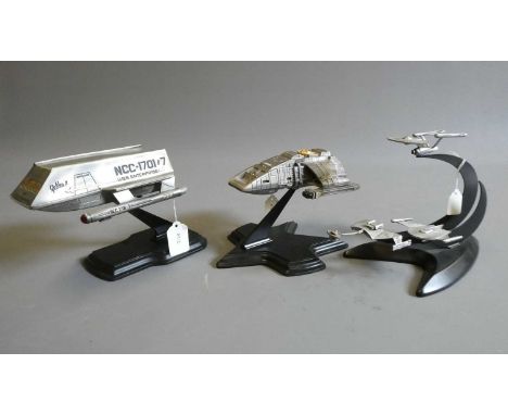 Star Trek - Three Franklin Mint pewter models, comprising Galileo II, Rio Grande and "Beyond the final frontier", two good th