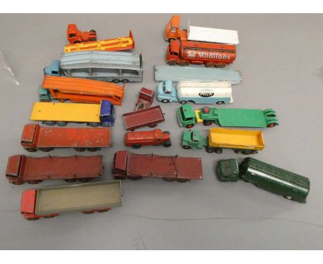 Unboxed diecast vehicles by Dinky, Corgi and others including Dinky Foden lorries, Dinky car transporter and mik tanker, some