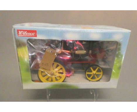 Wilesco D409 Traction engine T. Pettygrove in red with LED lights, boxed, mint (Est. plus 24% buyer's premium inc. VAT)