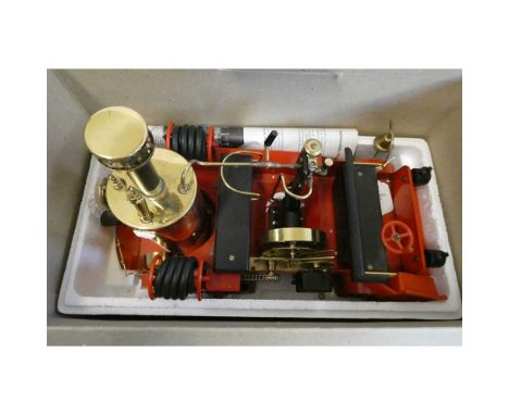 Wilesco D305 Steam Fire engine, boxed, fair to good and D6 stationary engine, boxed, good