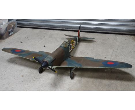 Scale Radio Controlled Aeroplane - A WWII Spitfire with engine No.LZV, length 135cm approximately, width 162cm. 