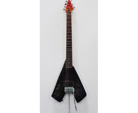 Guitar - An interesting custom made electric guitar with gig bag, together with a Columbus vintage electric guitar with gig b