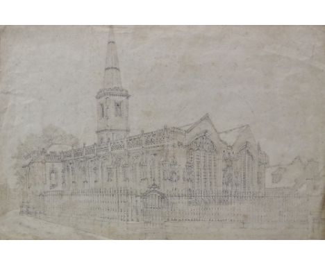 WILLIAM FLEETWOOD VARLEY (1785-1856) St Mary's Church Truro Architectural pencil on paper Labelled verso Framed  Picture size