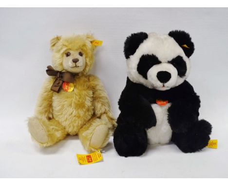 Steiff Teddy Bears - Arthur The Original Steiff Teddy No.010354, height 36.5cm and Manschli Panda 30 No.060151, height 29cm. 