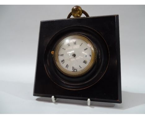Jasper Harmar, Islington (1685-1716) - An Old English verge pocket watch in a wall clock with a 5.5cm enamel dial with ornate