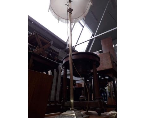 A brass Corinthian column standard lamp 