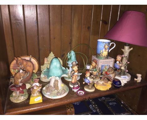 Ornaments to include limoges, Goebel, Hummel etc.Condition: chip to top of branch on lamp, otherwise no signs of any damage o